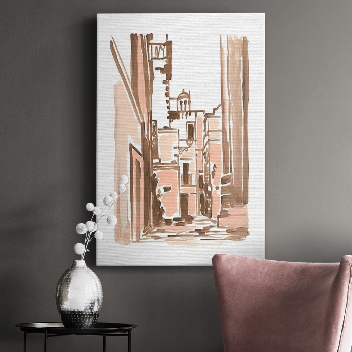 Blush Architecture Study II Premium Gallery Wrapped Canvas - Ready to Hang