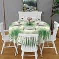 thumbnail image 2 of Green Tie Dye Spray Pattern Round Tablecloth 60"x60",Wrinkle Wipeable Table Cloth for Kitchen Dining Room Picnic Patio Party, 2 of 6