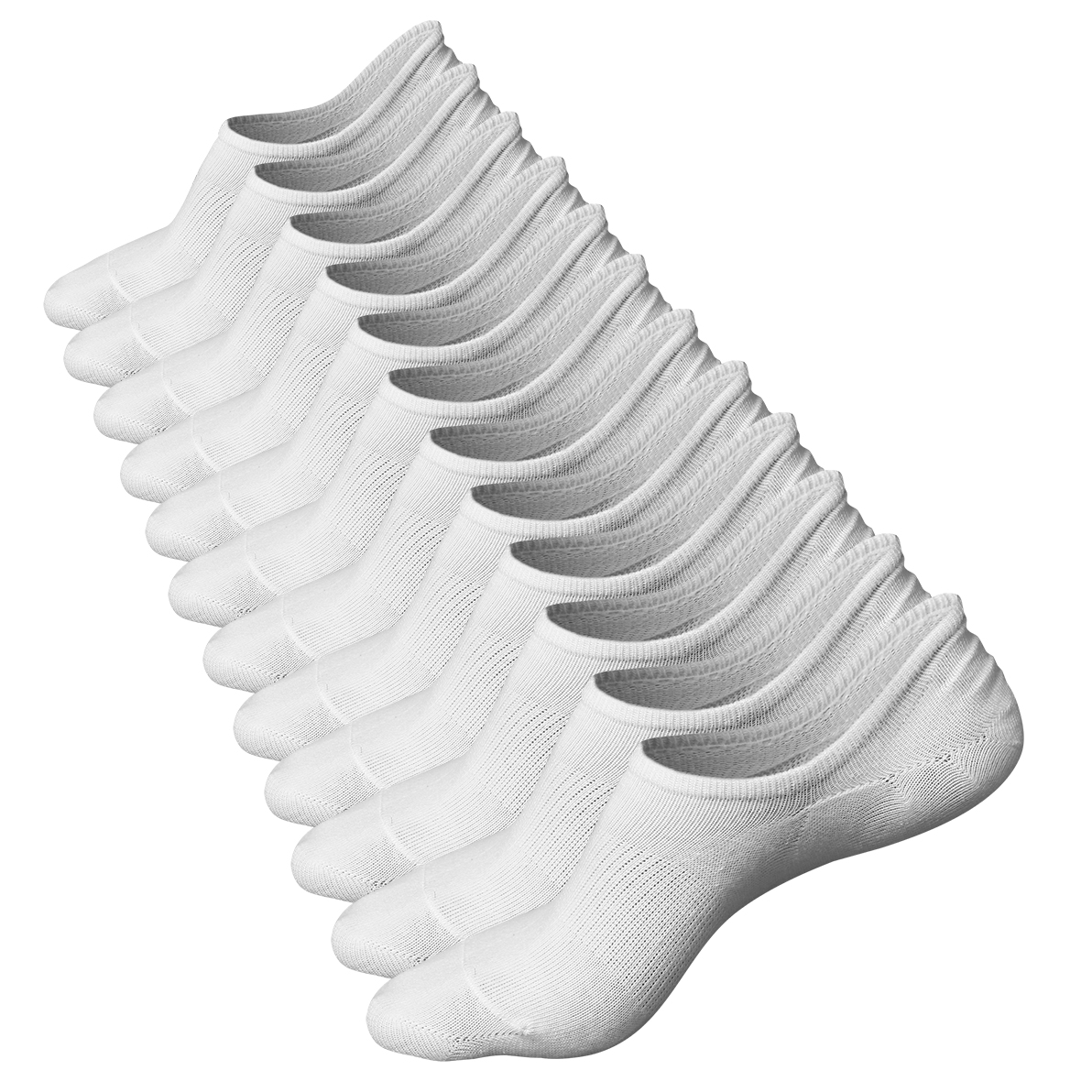 Toes Home Women Sports Casual No Show Low Cut Socks 6 Pairs White