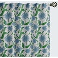 thumbnail image 2 of Vargottam Cotton Curtains for Windows - 3-in-1 Rod Pocket/Back Tab Short Window Drapes - Light Filtering Cotton Panels - Set of 2, 52"x63" - Botanical Vine Design (Blue), 2 of 8