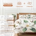 thumbnail image 6 of 3 Piece Flowers Leaves Duvet Cover Set Queen Size,Microfiber Comforter/Quilt Cover with Corner Ties and 2 Pillowcases,Farmhouse White Botanical Magnolia Retro All Season Bedding with Zipper Closure, 6 of 8