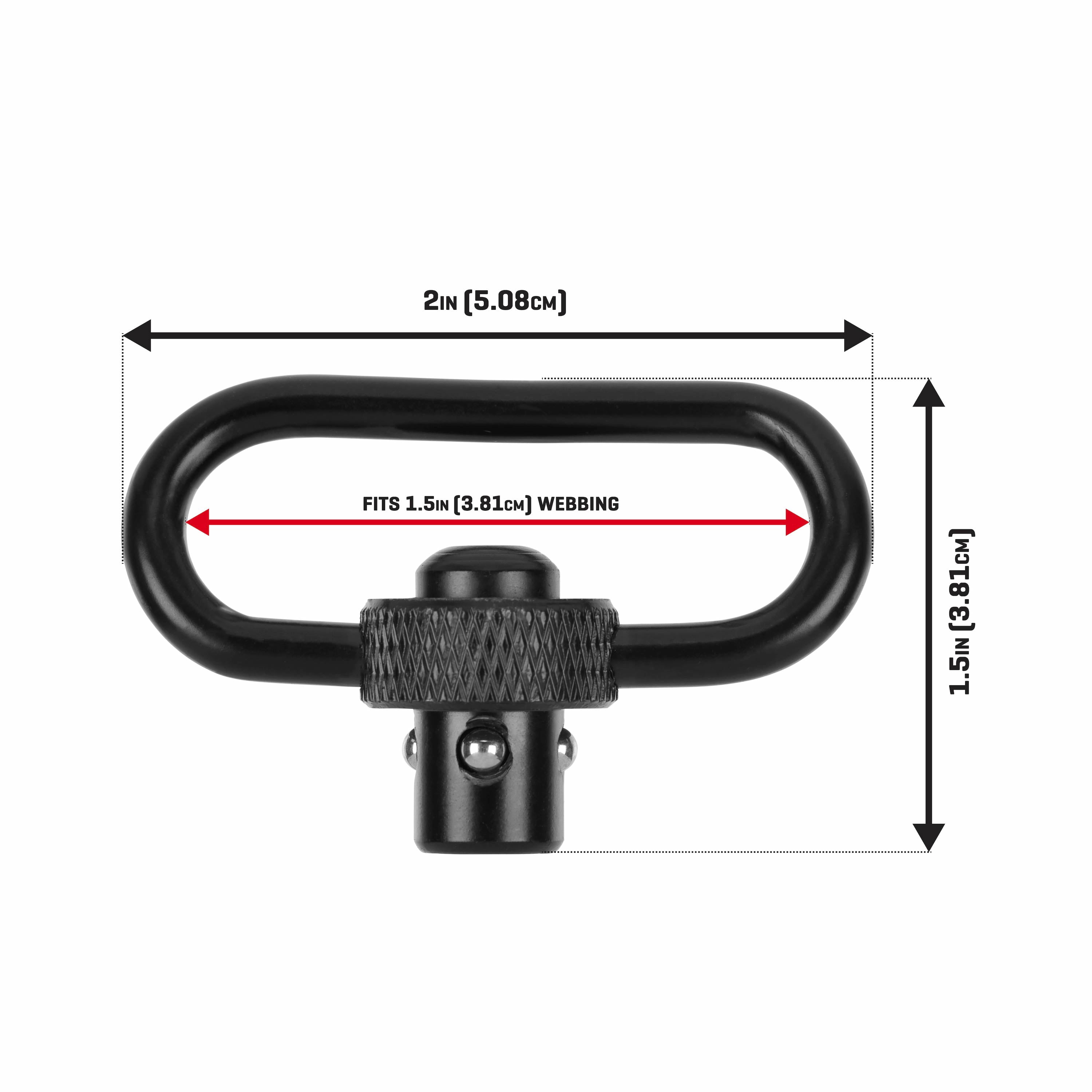 Allen Company QD Sling Swivel, 1.25 Inch, Push Button Quick Detach