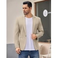 thumbnail image 2 of COOFANDY Men's Casual Blazers Knit Sports Jackets Lightweight One Button Khaki Blazers, 2 of 6