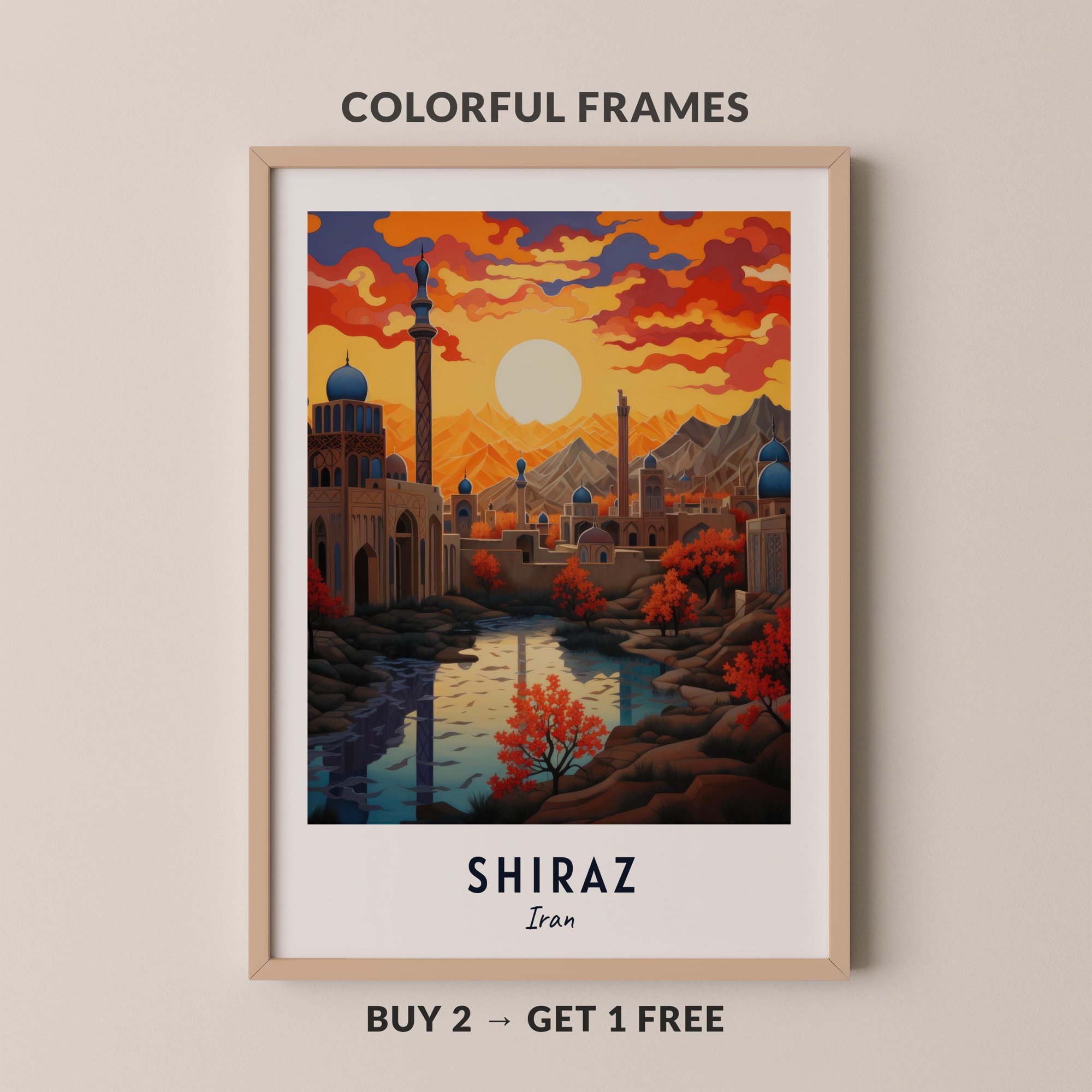 Shiraz Travel Iran City Cityscape Poster , Poster Print Only