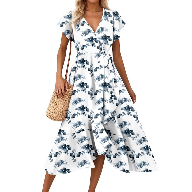 sexy dress ruffle bohemian Sexy Slim Backless Dress Bohemian Holiday V-Neck Ruffle Slit Maxi Dress Pink / XL by Blue Zone Planet