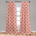 thumbnail image 4 of Ambesonne Modern Boho Curtains, One Eyed Crabs Design, Pair of 28"x63", Blush Burnt Orange and Green, 4 of 4