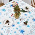 thumbnail image 4 of Christmas Tablecloth, Blue Snowflake Table Cloth, Xmas Holy White Tablecloths for Dining Kitchen Winter Holiday, Waterproof Table Cover for New Year Party Home Decor, Rectangle 60 x 84 Inch, 4 of 5