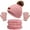 Pink, variant on Morttic 3Pcs Toddler Boys Girls Winter Beanie Hat Scarf Gloves Set, Kids Warm Fleece Lining Hat Beanie Sets For age 2-6 Years (Beige)