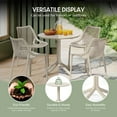 thumbnail image 4 of WestinTrends Playa 31.5" Round Plastic Outdoor Patio Dining Table for 4, Sand, 4 of 14