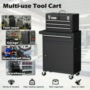 AIRAJ Black Tool Chest with Wheel | 40 Industrial 6-Drawer Rolling Tool Cabinet with Single Door | Big Tool Box with Lock