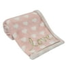 Lambs & Ivy Layla Pink/White Heart Luxury Love Baby Blanket