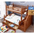 thumbnail image 2 of Fluctuation bed bunk bed multi-functional combination of completely real wood children two layers of machine tool bed wooden bed My Lux Decor Round, 2 of 16