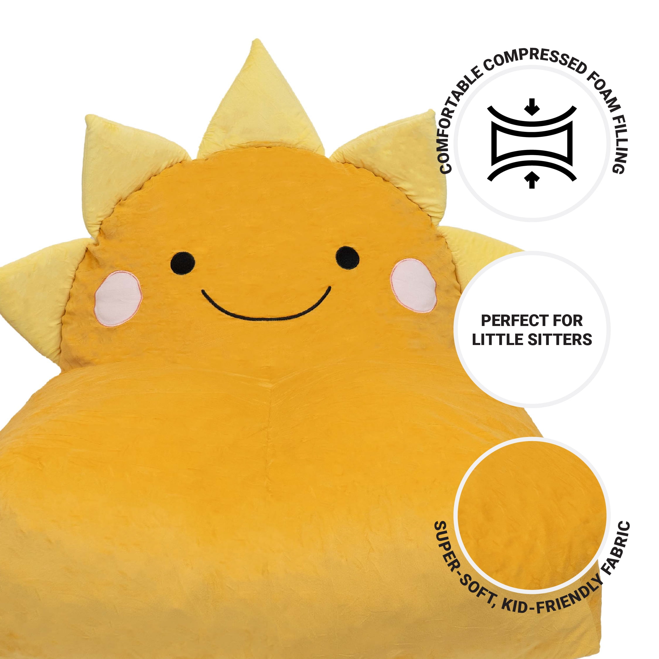 Mainstays Kids Compressed Foam Chair, Yellow Sun