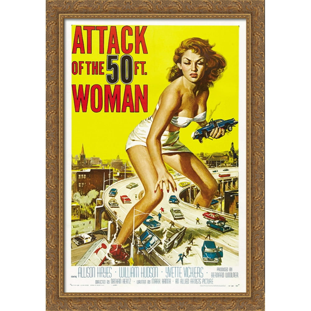 The Attack Of The 50 Ft Woman Attack of the 50 ft. Woman 28x40 Large Gold Ornate Wood Framed Canvas