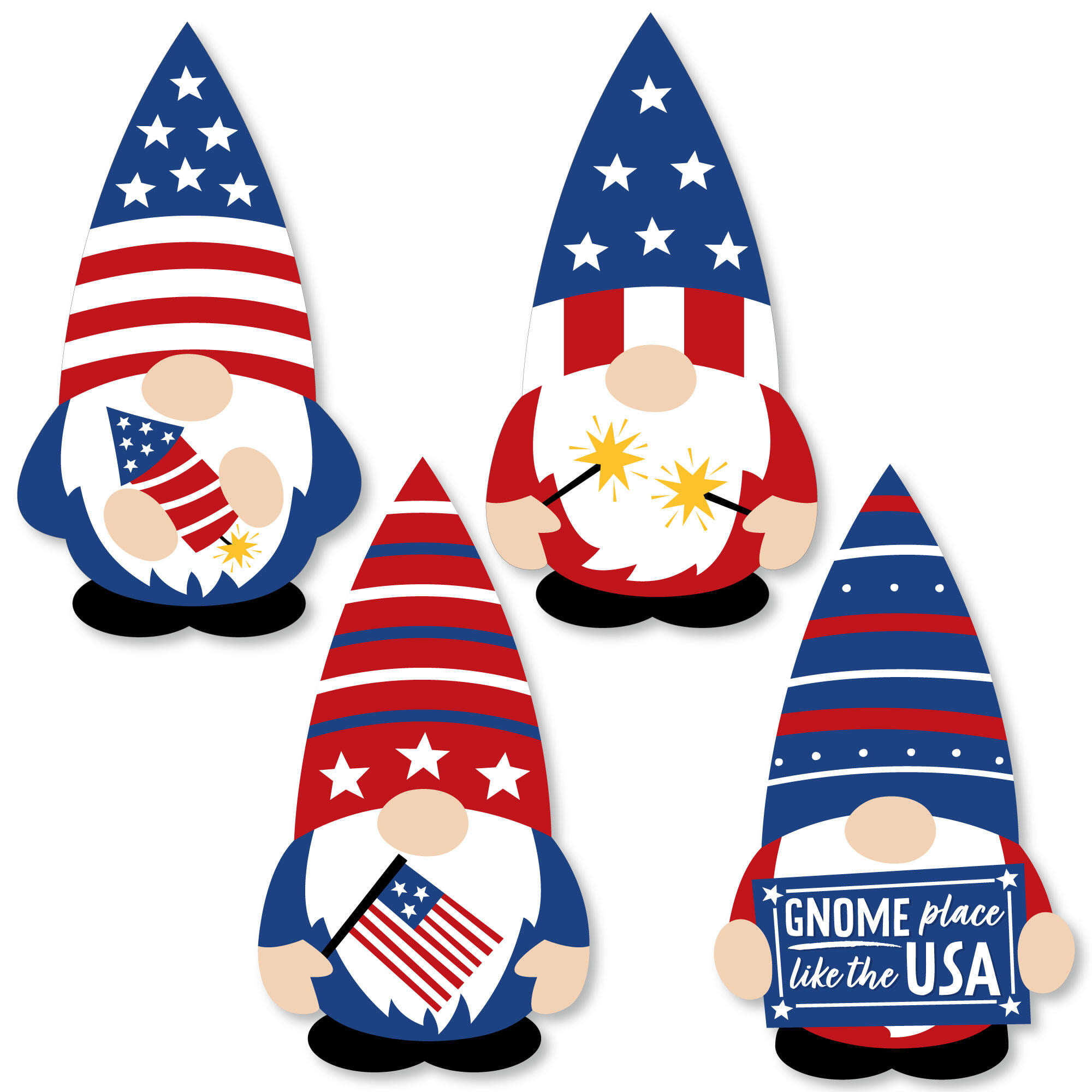 Fourth of July Dog Print Gnome
