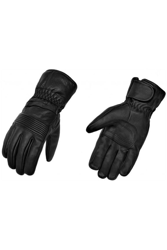 Men's Premium Gauntlet Glove with Elasticized knuckle and Wrist (Black, Small)