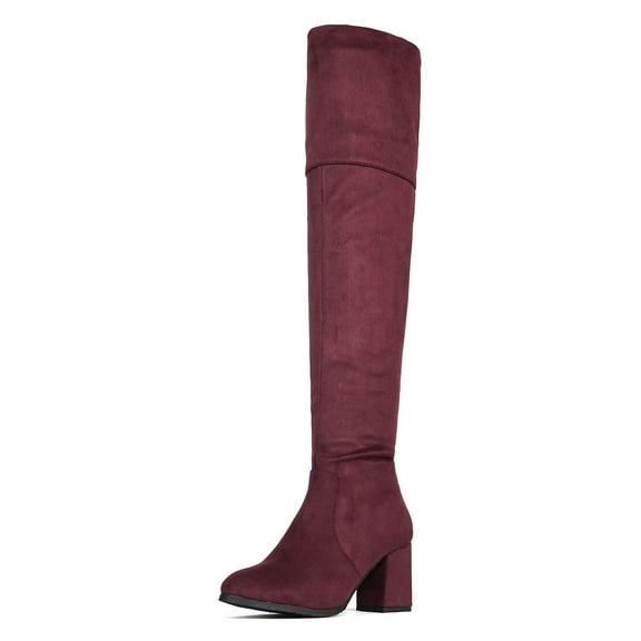 DREAM PAIRS Women's Thigh High Block Heel Over The Knee Boots