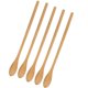 thumbnail image 5 of Juego de 5 cucharas de madera ovaladas, ligeras, de agarre cómodo, con mango largo, para agitar café, té y azúcar, 5 of 5