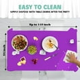 thumbnail image 4 of Tablecloth Roll  54" X 110' Purple Premium Plastic Table Cloths with Cutter Box - Cut to Size - Decorative Rectangle Table Cover Smooth Tablecloth - Disposable Table Cloths for Parties, Weddings., 4 of 7