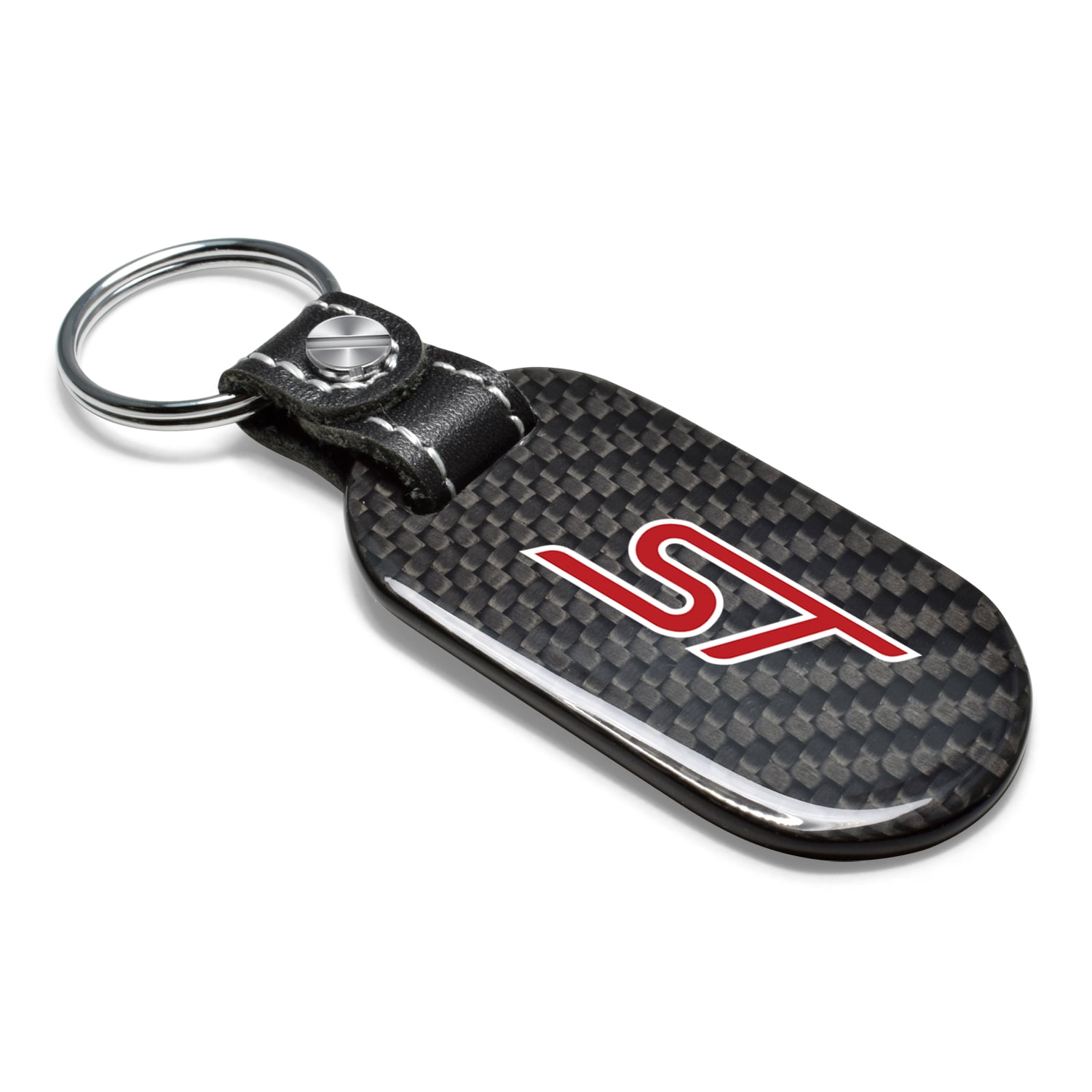 Ford Focus ST 100% Real Black Carbon Fiber Tag Style Key Chain