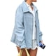 thumbnail image 2 of Abrigo Informal de Ante con Solapa y Larga para Mujer, Chaqueta Holgada A para , Otoño e Invierno Azul L, 2 of 8