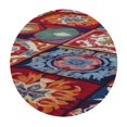 thumbnail image 4 of HAOXIT Round Tablecloth, Style Motifs Look Continuous Pattern, Circle Table Cloth Cover for Dining Room Kitchen Decoration, Red Blue 31-35, 4 of 8