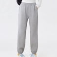 thumbnail image 3 of Bixock Toddler Boys and Girls Sweatpants Cotton Elastic Waist Jogger Pants Kids Elastic Waist Solid Color Side Pocket Slim Stretch Fall Campus Sport Daily Wear Size 10-11Years, 3 of 6