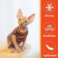 thumbnail image 2 of UOSIA Sphynx Cat Clothes, Breathable Hairless Cat Shirts, Stripe Kitten T-Shirts, 2 of 7