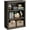 Dark Oak, variant on Farmhouse Bookcase 5/3 Shelf Storage, Retro Wooden Bookshelf with Metal Accents, MDF Display Shelves for Living Room, Bedroom, Home Office