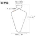 thumbnail image 2 of Unique Bargains 2.4 x 1.3 x 0.6 Inch Stainless Steel Ceiling Hooks Silver Finish, 50 Counts, 2 of 6