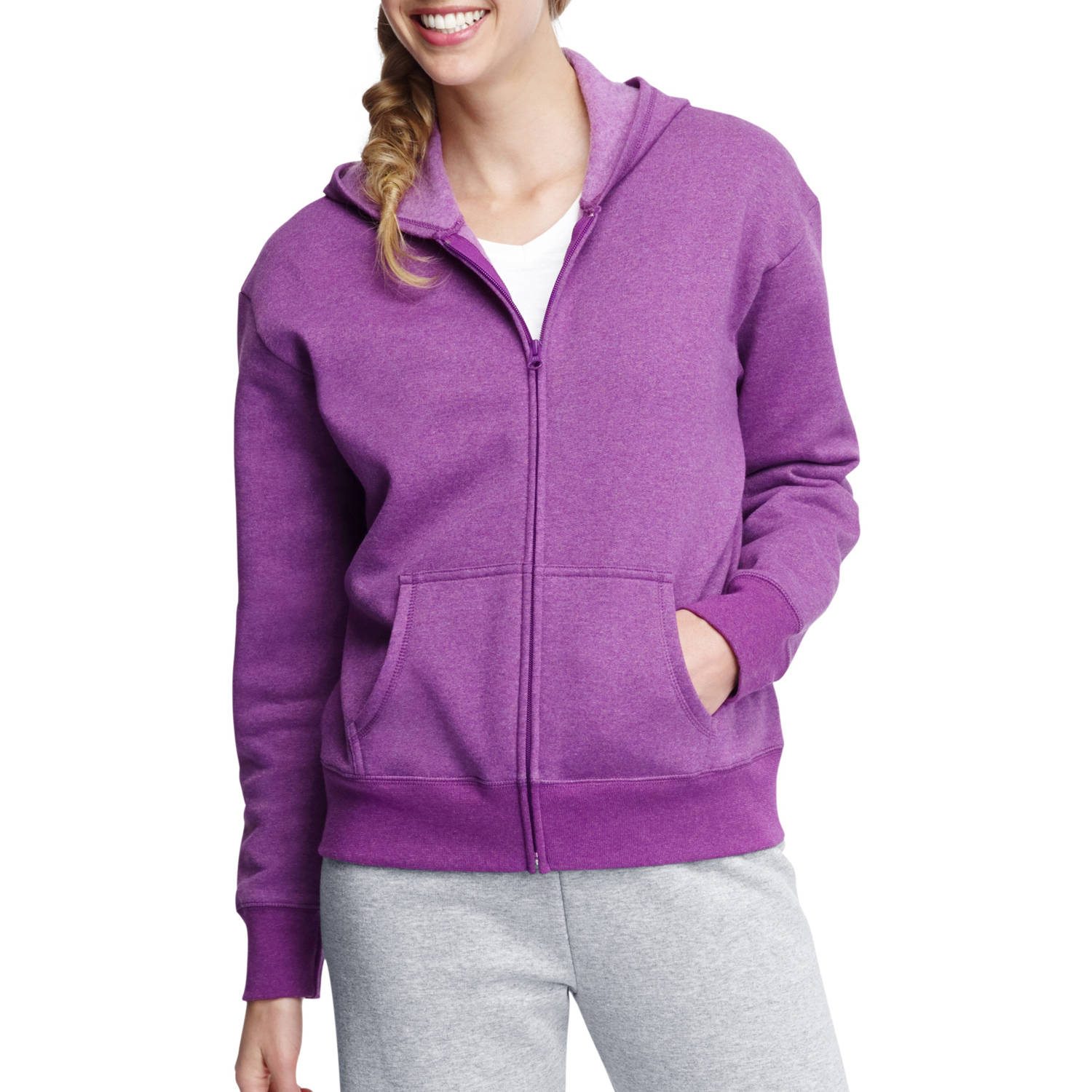 Hanes Women's Fleece Zip Hoodie - Walmart.com