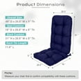 thumbnail image 6 of BPS Outdoor Adirondack Chair Cushions, 49x20.5x5 Inch Patio Rocking Chair Seat Cushion, Tufted Pads Set of 2, Dark Blue, 6 of 9
