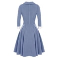 thumbnail image 4 of XFLWAM Women's Vintage Dresses 3/4 Sleeve Cocktail Swing Dress with pocket Midi Sweetheart Neckline Wedding Party Swing Dress, 4 of 7