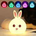 thumbnail image 1 of LED Night Lights ,Bunny Silicone Cute Night Light with Touch - Portable and Color Changing Bright Night Lamp, 1 of 5