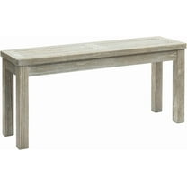 BOBOKY Outdoor Wooden Bench, 40” Porch Bench Outdoor Backless Garden Bench, Small Outdoor Bench for Deck Patio Entryway,Grey