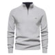 thumbnail image 1 of Gibobby Suéter cuello alto hombre Suéter de cuello alto para hombre, ajuste delgado, casual, tela acanalado(Gris,XG), 1 of 5