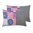 thumbnail image 4 of Funda de cojín decorativa rectangular HomeCentric, violeta y gris, 30 x 40 cm (12 x 16 pulgadas), algodón y piel sintética, textura pintada, fundas de cojín patchwork para sofá, cama, abstracto, 4 of 6