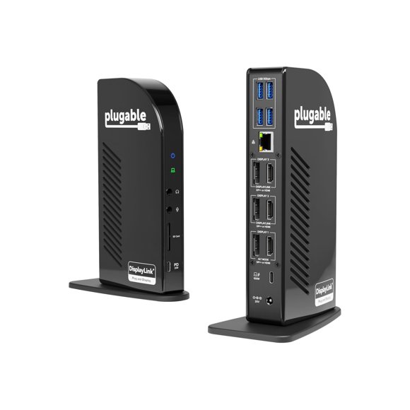Plugable UD-ULTC4K - Docking station - USB-C 3.1 - 3 x HDMI, 3 x DP - 1GbE