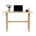 thumbnail image 5 of Wood Folding Desk Foldable Computer Desk Mid Century Modern Standing Desks Portable Writing Table for Home Office Bedroom Study Room Small Spaces, Wood Color, 5 of 11