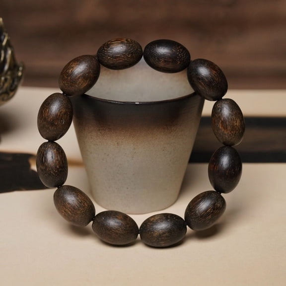 Wood Buddha Bead Bracelet Natural Wooden Prayer Beads Meditation Mala Wrist Jewelry Spiritual Accessory for Men Women