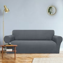 REGALWOVEN Stretch Sofa Slipcover with Elastic Bottom, 1-Piece Sofa Cover for Couch Dark Gray Medium
