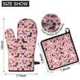 thumbnail image 6 of Pink Cute Dachshund Dog and Love Heart Kitchen Oven Mitt and Pot Holder Sets 4 Pcs for Baking, Cooking and Grilling, Heat Resistant Up To 392 °F, 6 of 7