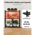 thumbnail image 4 of VEVOR 3-Tier Foldable Storage Shelf, 30W x 13D x 36H Inch Folding Metal Rack Shelving Unit, No Assembly Organizer Shelf with 5 Wheels & 4 Hooks for Pantry, Kitchen, Garage, Basement, Black, 4 of 9