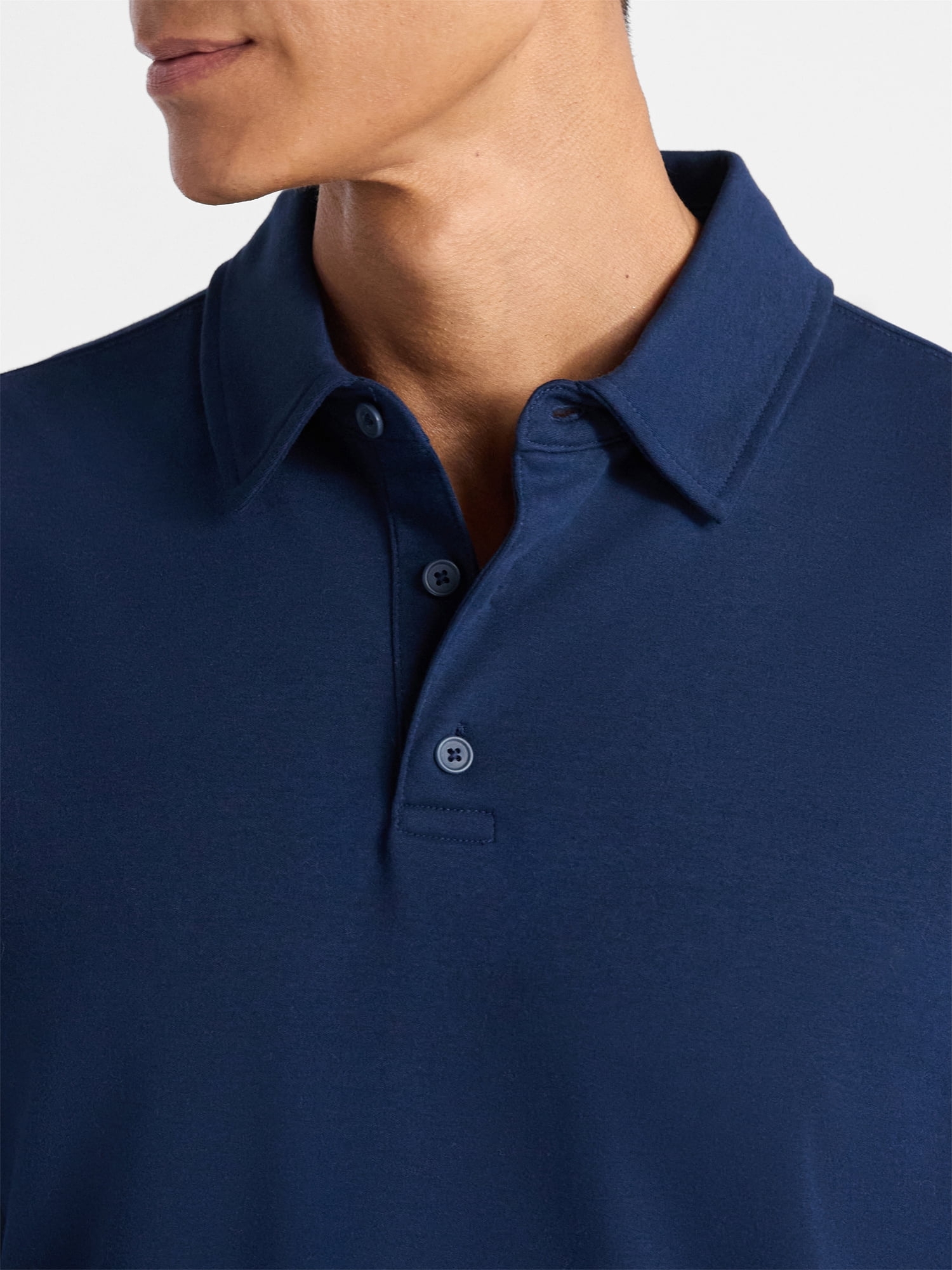 Free Assembly Mens Cotton Polo Shirt with Short Sleeves, Sizes XS-3XL