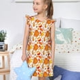 thumbnail image 4 of Rateoe Autumn Sweater Warmth Pattern Girls Nightgowns Pajamas Dress Knee-Length Sleepwear Flutter Sleeve Dress Kids Home Wear-X-Large, 4 of 6