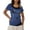 Blue, variant on Jamsmile Womens T-Shirts Vintage Y2K Cutout Neck Two Piece Design Short Sleeve Tshirts Summer Short Crop Tops Slim Tees Shirts