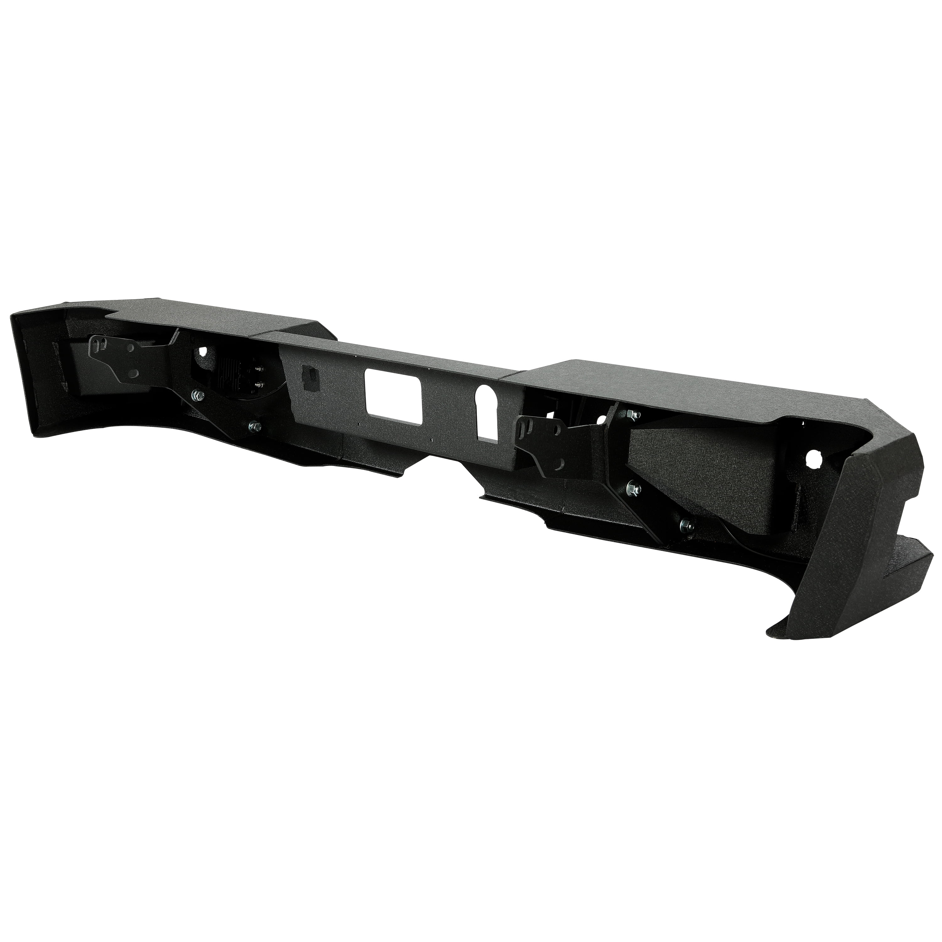 Kojem Off-Road Rear Bumper Heavy-duty Steel for 2014-2019 Chevy Silverado GMC Sierra 1500 2500 HD 3500 HD with 2 LED