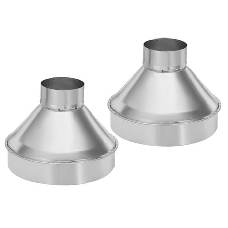 Uxcell 2 Pcs 3 to 8 Galvanized Steel Round Duct Reducer Adapter Connector Silver Tone