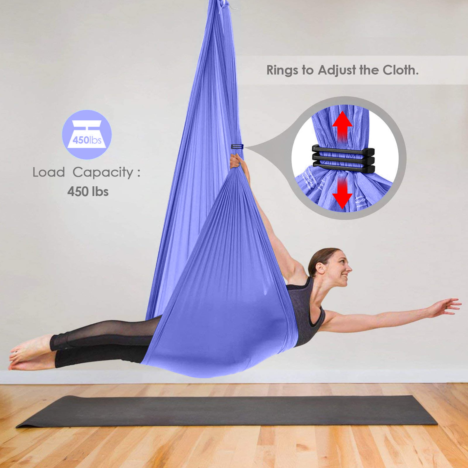 Trapeze Flying Hammock Swing/Sling/Inversion Tool Yoga Pilates Fitness Tool 