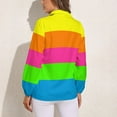 thumbnail image 2 of PLAIN SOLID NEON FLUORESCENT RAINBOW STRIPES 5 COLORS Long Sleeve Blouse Woman Streetwear Casual Shirts Summer Oversize Woman Streetwear Clothing Birthday Present, 2 of 7